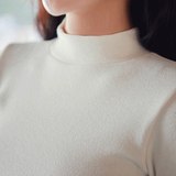 2015秋冬女装大码纯棉韩版显瘦长袖体恤半高领打底衫新款加绒加厚