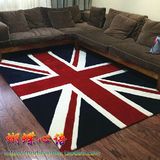 时尚米字旗logo定制地毯客厅茶几沙发卧室床边手工腈纶满铺地毯