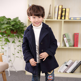 童装2015冬季新款韩版男童毛呢棉衣加绒加厚外套中大童保暖时尚潮