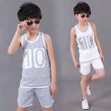 男童无袖T恤运动套装韩版修身小男孩儿童装夏装两件套3-4-5-6-7岁