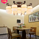 中式吸顶灯吊灯新中式水晶灯大气客厅灯卧室餐厅灯具工程玻璃灯具