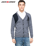 JackJones杰克琼斯修身拼接男士针织开衫毛衣O|215124011