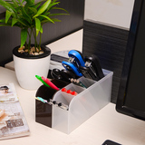 日本进口创意时尚笔筒笔座笔插多格办公桌面收纳盒文具储物整理架