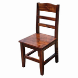 实木餐椅 靠背椅 饭店桌椅 餐馆餐厅 休闲椅子 做旧 咖啡椅 木椅