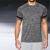 外贸原单 新款镂空袖口设计科技面料新款男士圆领速干运动短袖T恤