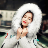 欧洲站2015大毛领保暖时尚冬装加长款加厚新款女羽绒服宽松外套正