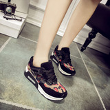 春季新款迷彩色运动鞋女韩版甜美学生旅游跑步鞋厚底气垫单鞋子潮