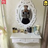 欧式田园迷你梳妆台小户型简约现代韩式组装 化妆桌简易壁挂卧室