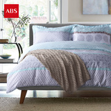 ABS爱彼此 双面天丝四件套 床单式清新条纹绿全天丝床品 夏季新品