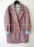 2015年秋冬新款ENC格子羊毛大衣茧型女士外套