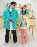 [14/15 SUGAPOINT]韩国代购 单板男女款滑雪服柠檬黄色清新公主
