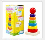 彩色叠叠乐积木0-1-2-3岁男女孩宝宝婴幼儿童益智能木头拼图玩具
