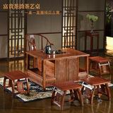 明清古典1.2米小茶几中式茶道泡茶台茶桌椅组合实木仿古功夫茶桌