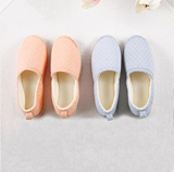 日本原单女士春季带后跟包跟拖鞋家居家地板保暖棉拖鞋孕妇月子鞋