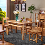 全柏木原木餐桌特价纯实木圆木餐椅凳子餐厅家具健康柏木家具成都