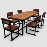 办公桌  欧美复古铁艺实木办公桌 实木餐桌椅 咖啡桌电脑桌椅组合