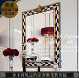 1米17欧式浴室镜复古实木壁炉镜美式餐厅客厅玄关沙发墙壁装饰镜