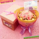 妇女礼物费列罗金沙巧克力礼盒+香皂玫瑰花 明信片花束包邮生日礼