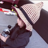 韩国儿童帽子秋冬甜美公主帽女宝宝毛线帽渔夫帽盆帽奶嘴造型帽潮