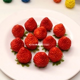仿真水果果蔬PVC草莓模型橱柜餐厅样板房装饰早教道具幼儿玩具