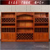 中式实木客厅餐厅酒柜三组合 榆木高档多功能储物柜现代中式家具