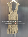 韩国进口2016夏款女装 DANJI  时尚纯色蕾丝背带鱼尾连衣裙