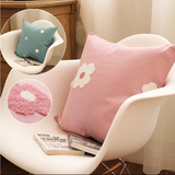 高档韩式公主女孩房间沙发靠垫套 抱枕套 床头靠枕大靠包粉色蓝色