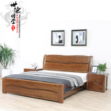 现代中式核桃木全纯实木床胡桃木床卧室单双人床中式家具大床家具