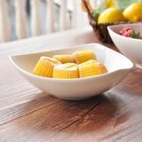 骨瓷碗创意三角碗家用饭碗甜品碗纯白色陶瓷面碗小汤碗碟餐具套装