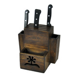 厨房收纳置物用品 菜刀架子多功能筷子插刀原实木质 创意复古环保