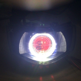 JOG巧格国三福喜氙气灯改装双光透镜天使眼摩托车疝气灯大灯总成
