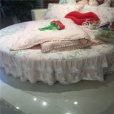 定制韩版公主圆床四件套纯棉蕾丝床裙全棉床罩2.0床单被套床笠