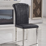 不锈钢餐椅现代简约金属酒店皮椅子高档时尚家用椅洽谈会议靠背椅