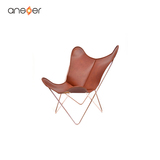 ansuner设计师家具 butterfly chair/蝴蝶椅 进口头层牛皮休闲椅