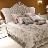 欧式床 法式真皮床美式婚床公主床1.8米双人床简欧实木床白色家具