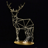 北欧原木整木底座 木质LED灯 3D氛围立体小夜灯 麋鹿圣诞新年礼物