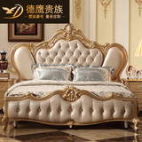 德鹰贵族双人床1.8米欧式实木床公主床婚床美式软包床香槟金家具