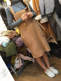 韩国2016早春装休闲纯色条纹双口袋女学生吊带背心毛线针织连衣裙