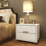 床头柜 简约现代 白色 钢琴烤漆 亮光储物柜 整装特价包邮