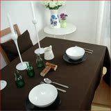 欧式深咖啡纯色桌布台布餐桌布茶几布 纯棉布艺棕色长方形台布