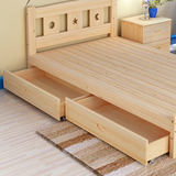 单人床带护栏定制原木1.2米儿童床实木松木床小床男孩女孩婴儿床