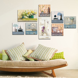 现代简约照片墙客厅装饰画抽象欧式田园风格无框画地中海壁画挂画