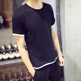 2016夏季新款男士纯色短袖T恤大码圆领半袖韩版潮流纯棉男装衣服