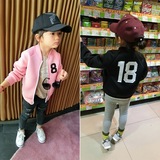 童装外套春秋装2016新款韩版儿童男女童数字春装外套夹克上衣