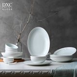 RU碗碟套装家用DXC简约日式陶瓷餐具套装中式碗盘瓷器创意结婚礼