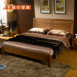 实木床1. 8米双人床中式实木床水曲柳实木床简约现代成人床婚床