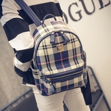 2016春季新款韩国格子双肩包背包休闲女包学院风书包学生包旅行包