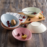 IJARL泥彩创意日式汤盘 家用陶瓷菜盘子碟子深盘早餐盘沙拉盘套装