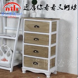 韩式床头柜带锁复古烤漆储物柜实木简约边柜家具客厅收纳柜特价