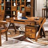书桌高档家用台式实木写字台中式简约现代原木组装木电脑桌办公桌
